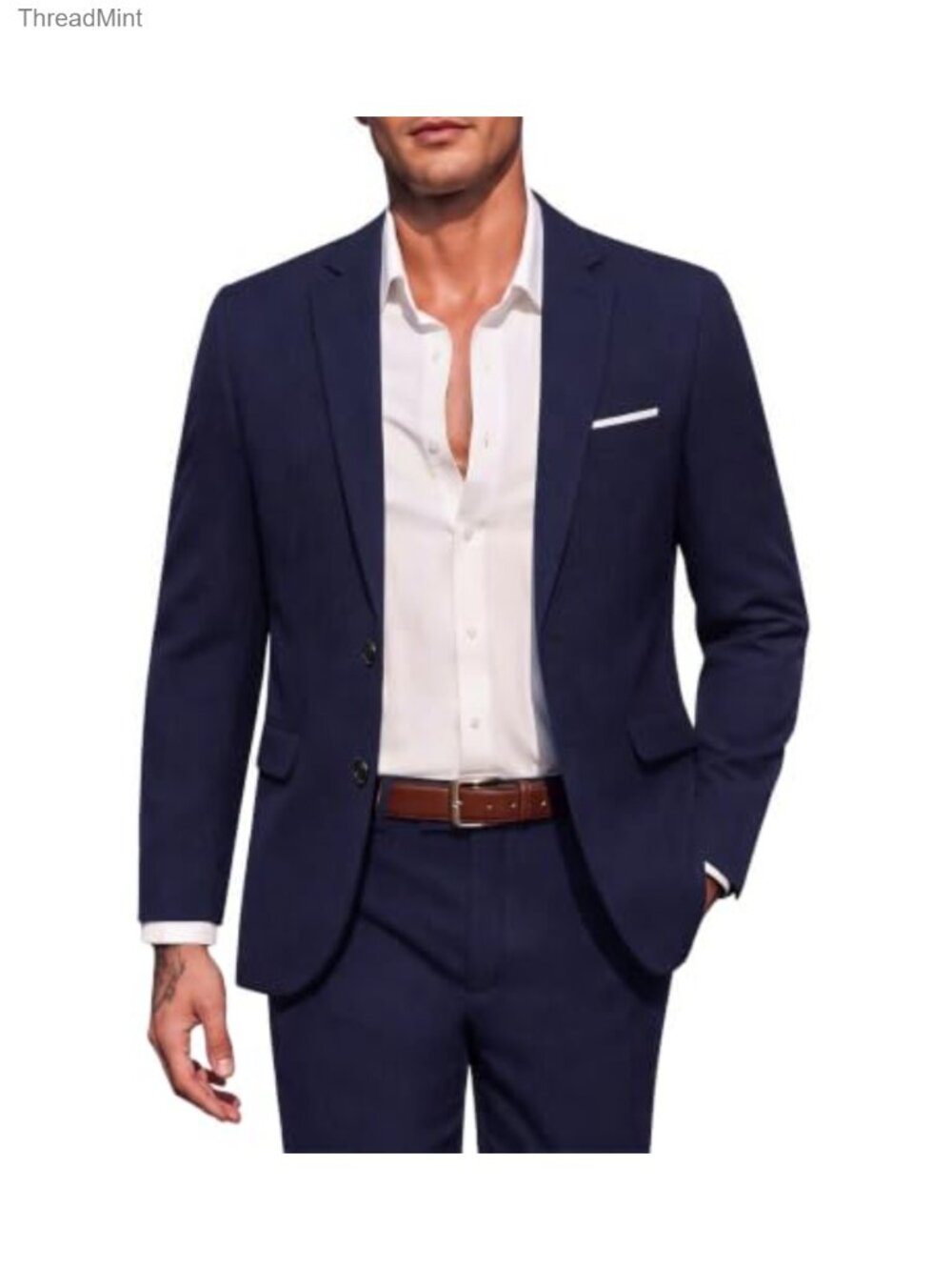 Men's 2 Piece Classic Fit Suit Set Notched Lapel Business Casual